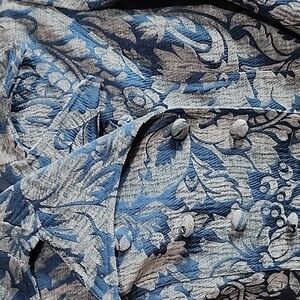 CATO TEAL BROCADE DOUBLE-BREASTED JACKET